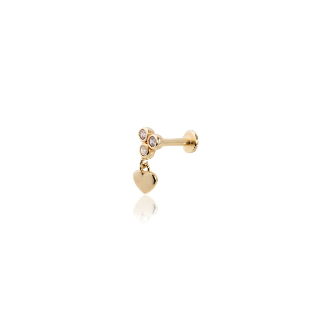 Kalp Damla Taşlı Piercing