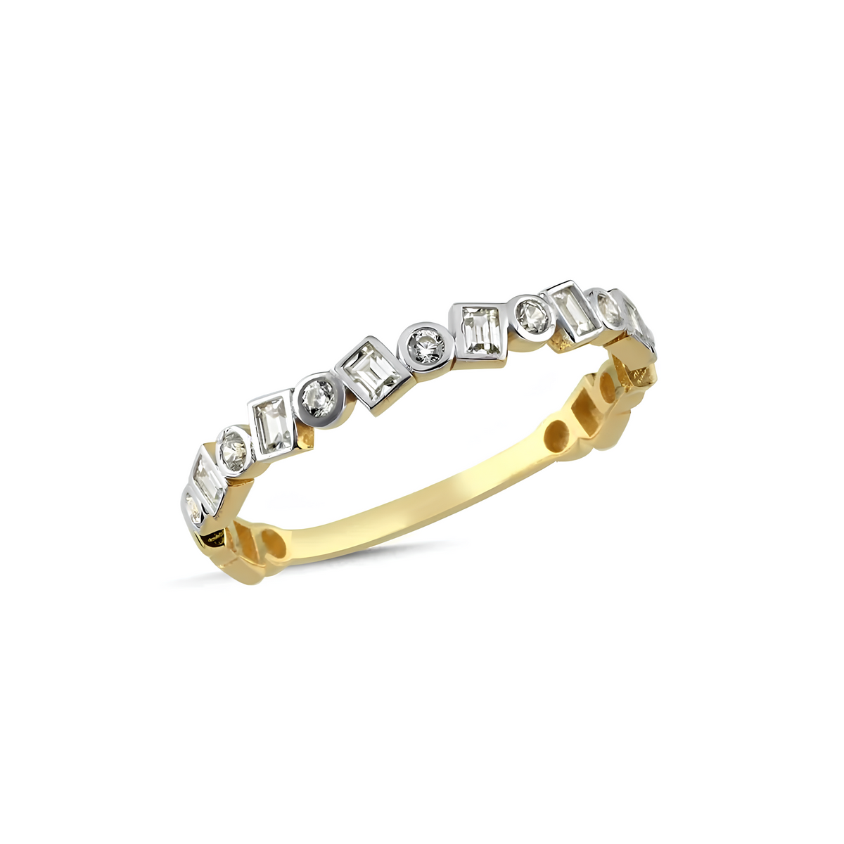 Oval Kare Baget Taşlı Yüzük