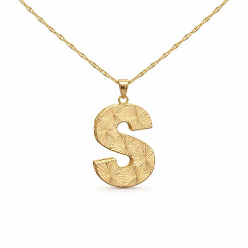 Kalemli Model Altın Harf Kolye Ucu – Büyük Boy Modern Tasarım (2,10 × 1,6 cm – 0,3 mm)