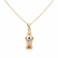 Kalp Taşlı Penguen Altın Kolye(2*0.5Cm)