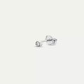 0.02 CT Pırlanta Taşlı Beyaz Altın Mini Tek Küpe