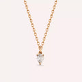 0.06 CT Damla Kesim Pırlanta Taşlı Rose Altın Kolye