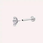 0.06 CT Markiz Kesim Pırlanta Taşlı Beyaz Altın Piercing