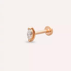 0.07 CT Markiz Kesim Pırlanta Taşlı Rose Altın Piercing