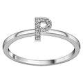 0,07 Karat Alphabet Collection P harfi Yüzük