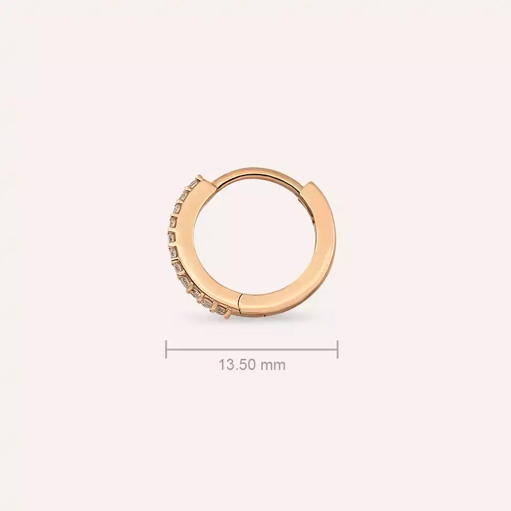 0.08 CT Pırlanta Taşlı Rose Altın Conch Piercing