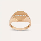 0.10 CT Pırlanta Taşlı Rose Altın Şövalye Yüzük