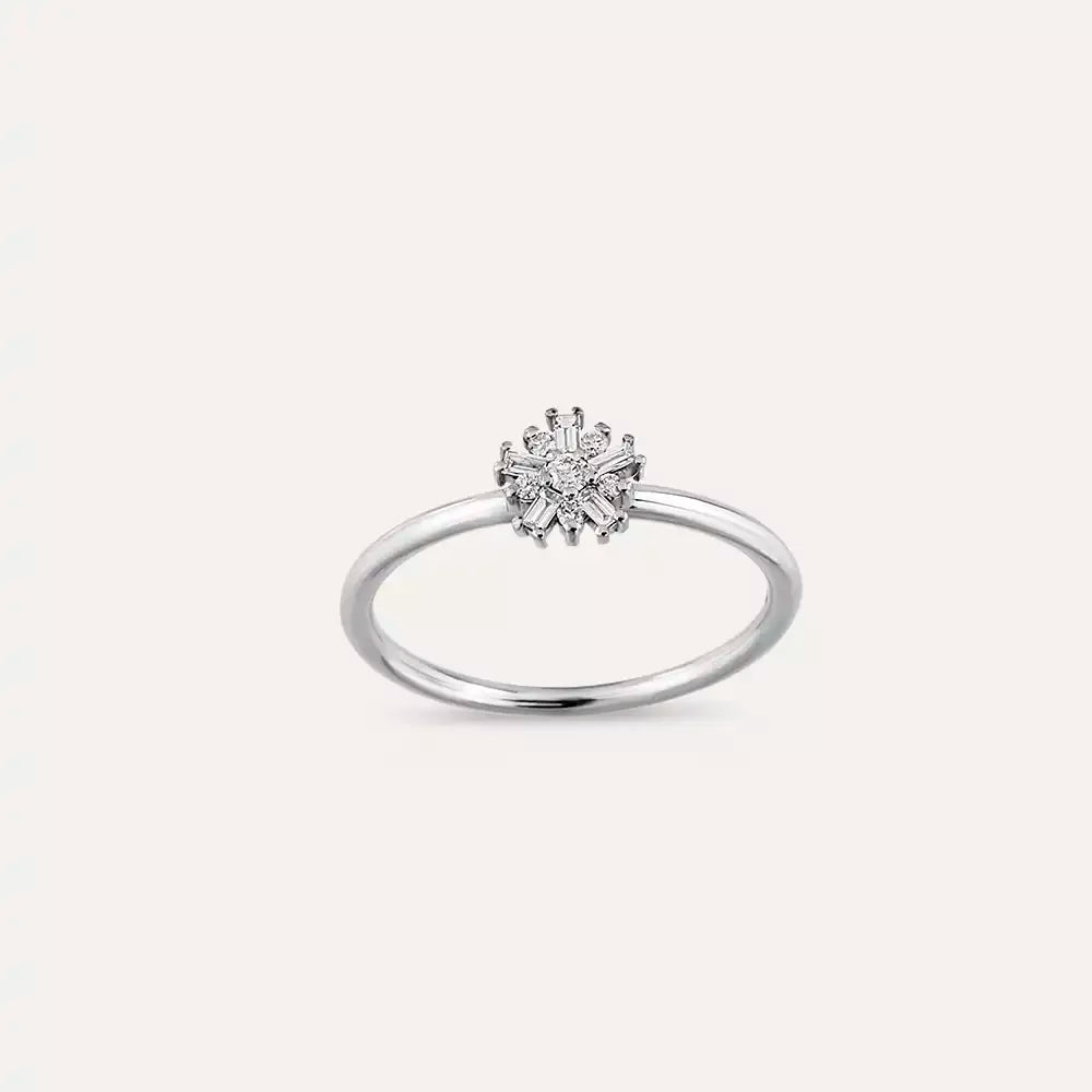 0.11 CT Baguette Diamond White Gold Minimal Ring
