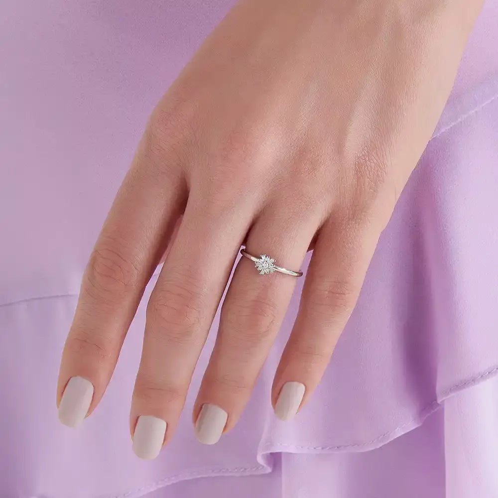 0.11 CT Baguette Diamond White Gold Minimal Ring