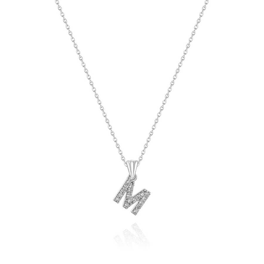 0,11 Karat Alphabet Collection M harfi Kolye