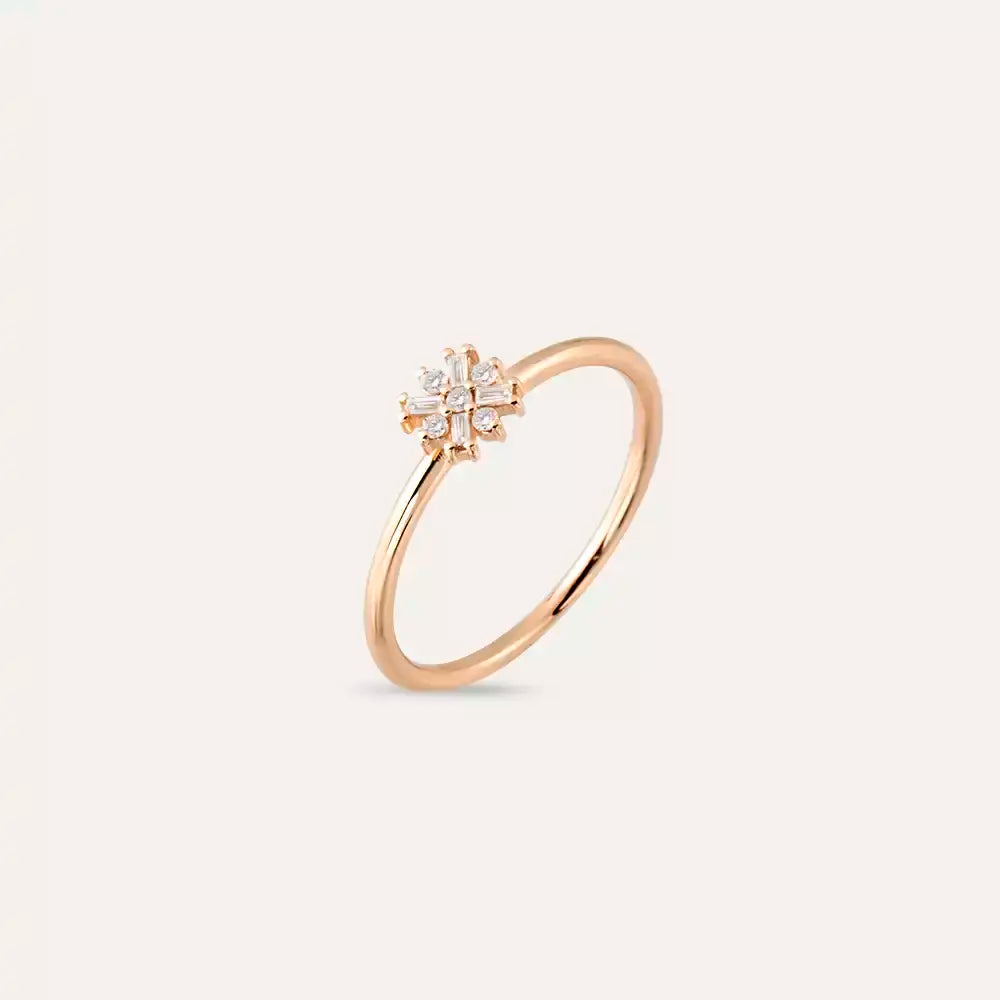 0.12 CT Baguette Diamond Rose Gold Ring