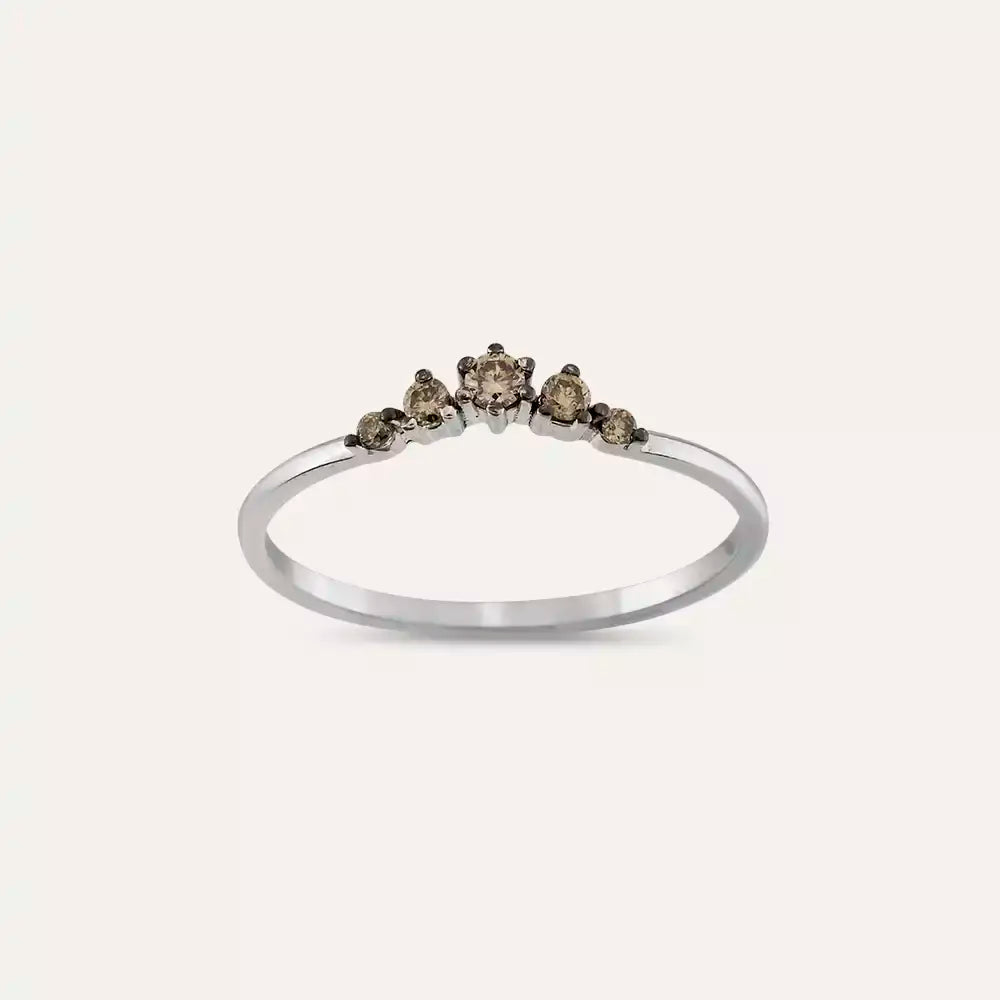 Raven 0.12 CT Brown Diamond White Gold Ring