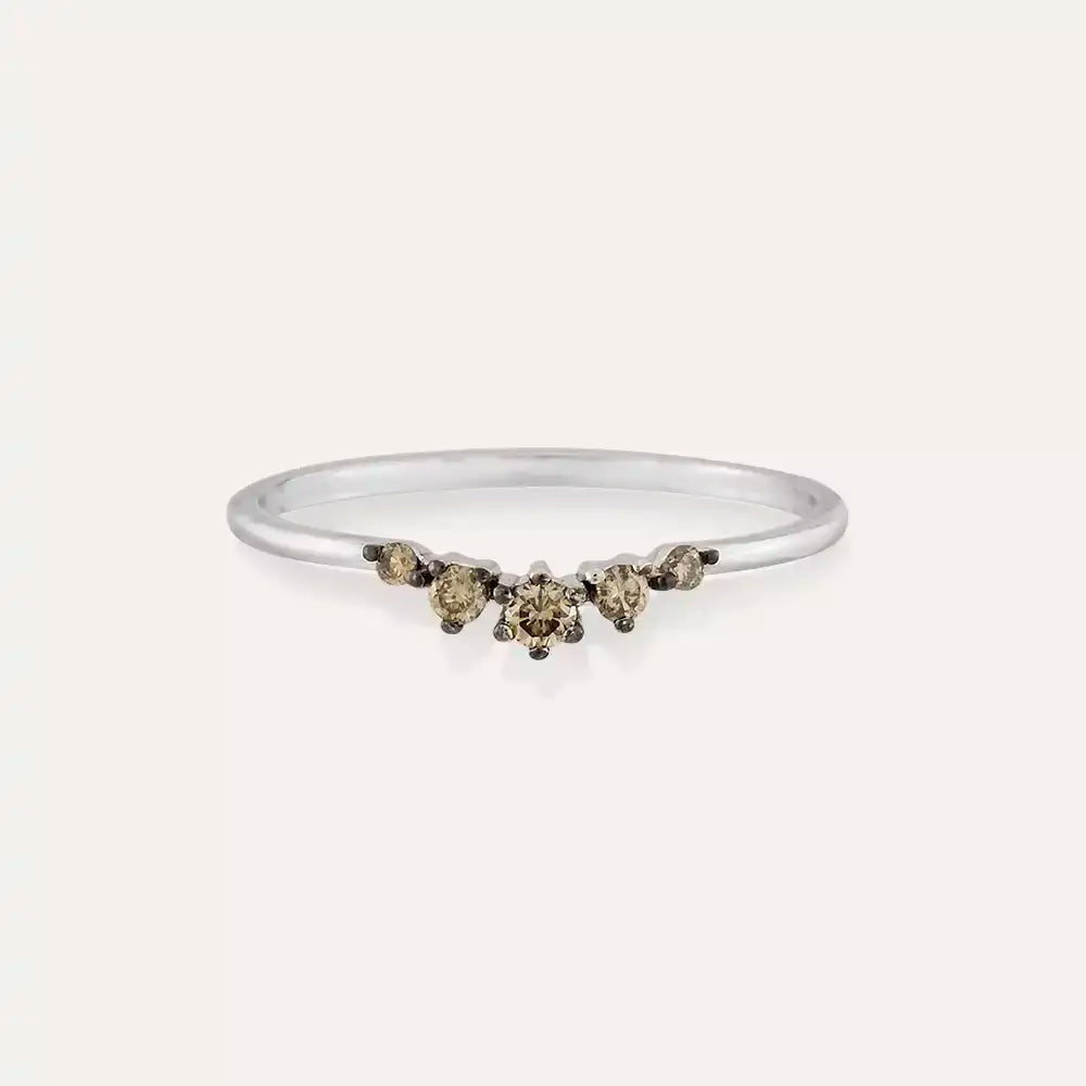 Raven 0.12 CT Brown Diamond White Gold Ring