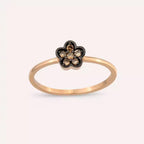 Elora 0.12 CT Brown Diamond Rose Gold Flower Ring