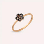 Elora 0.12 CT Brown Diamond Rose Gold Flower Ring