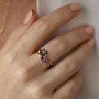 Elora 0.12 CT Brown Diamond Rose Gold Flower Ring