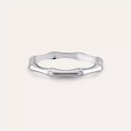 0.12 CT Pırlanta Taşlı Beyaz Altın Kemik Yüzük
