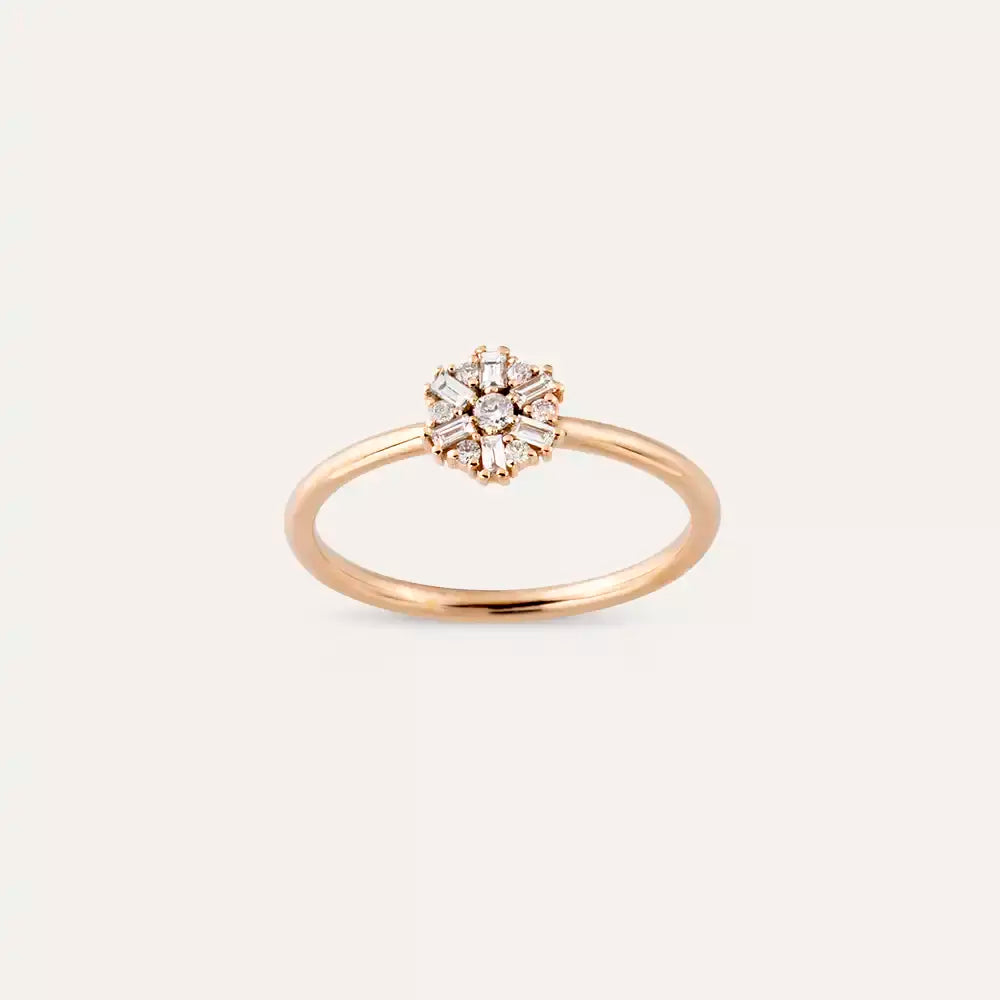 0.13 CT Baguette Diamond Rose Gold Ring