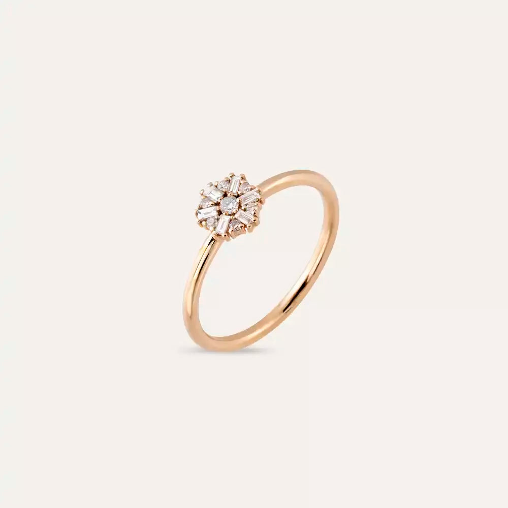 0.13 CT Baguette Diamond Rose Gold Ring