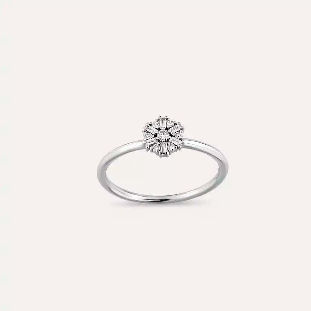 0.13 CT Baguette Diamond White Gold Ring