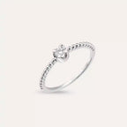 0.13 CT Tektaş Pırlanta Beyaz Altın Yüzük