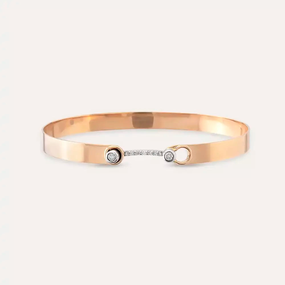 0.14 CT Pırlanta Taşlı Rose Altın Bilezik