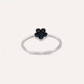 Elora 0.14 CT Sapphire White Gold Flower Ring