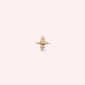 0.15 CT Baget Pırlanta Taşlı Rose Altın Tek Küpe