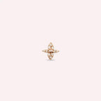 0.15 CT Baget Pırlanta Taşlı Rose Altın Tek Küpe