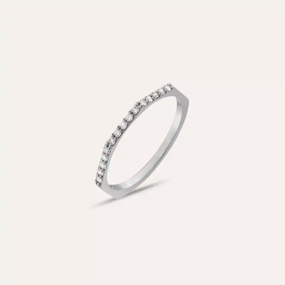 Eon 0.15 CT Pırlanta Taşlı Beyaz Altın Yüzük