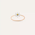 Daisy 0.15 CT Safir ve Pırlanta Taşlı Rose Altın Yüzük