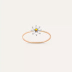 Daisy 0.15 CT Safir ve Pırlanta Taşlı Rose Altın Yüzük