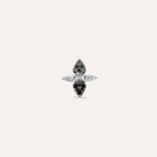 0.16 CT Siyah Pırlanta Taşlı Beyaz Altın Piercing