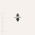 0.16 CT Siyah Pırlanta Taşlı Beyaz Altın Piercing