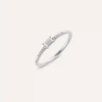 0.19 CT Baguette Diamond White Gold Ring
