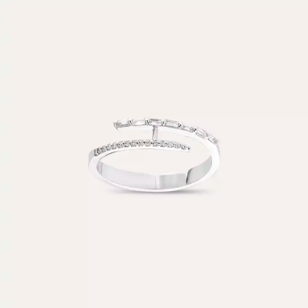 0.19 CT Baguette Diamond White Gold Ring