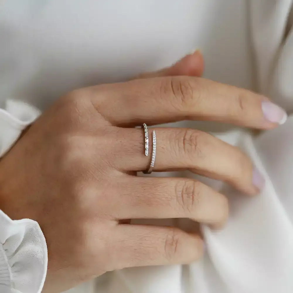 0.19 CT Baguette Diamond White Gold Ring