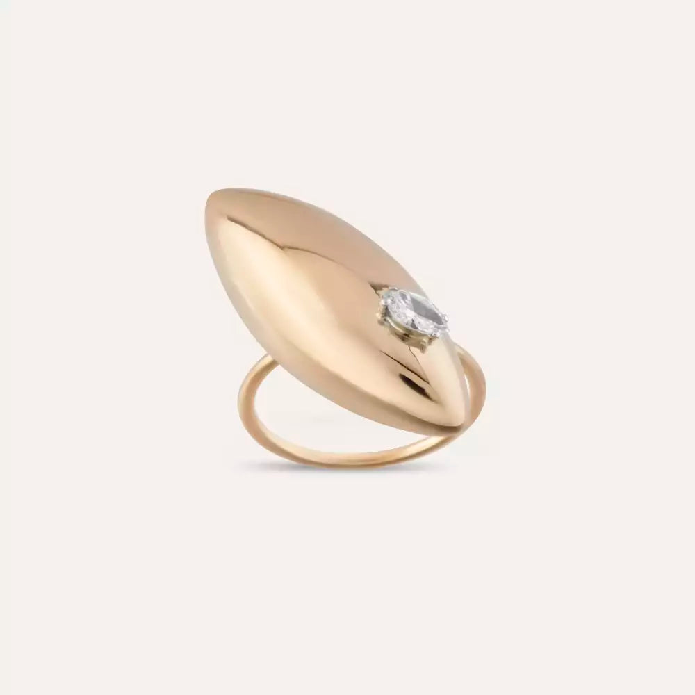 0.19 CT Oval Cut Diamond Rose Gold Ring