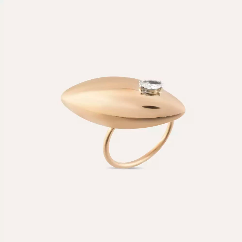 0.19 CT Oval Cut Diamond Rose Gold Ring