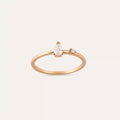 Deep 0.21 CT Pear Cut Diamond Rose Gold Ring