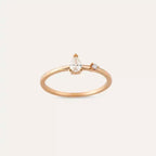 Deep 0.21 CT Pear Cut Diamond Rose Gold Ring