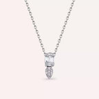 0.22 CT Baget Kesim Pırlanta Taşlı Beyaz Altın Kolye
