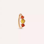 0.22 CT Multicolor Safir Taşlı Rose Altın Halka Piercing