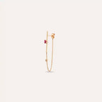 0.24 CT Ruby and Brown Diamond Single Earring