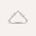 0.25 CT Baguette Diamond White Gold V Ring