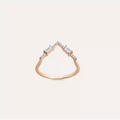 0.25 CT Baget Pırlanta Taşlı Rose Altın V Yüzük