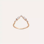 0.25 CT Baget Pırlanta Taşlı Rose Altın V Yüzük