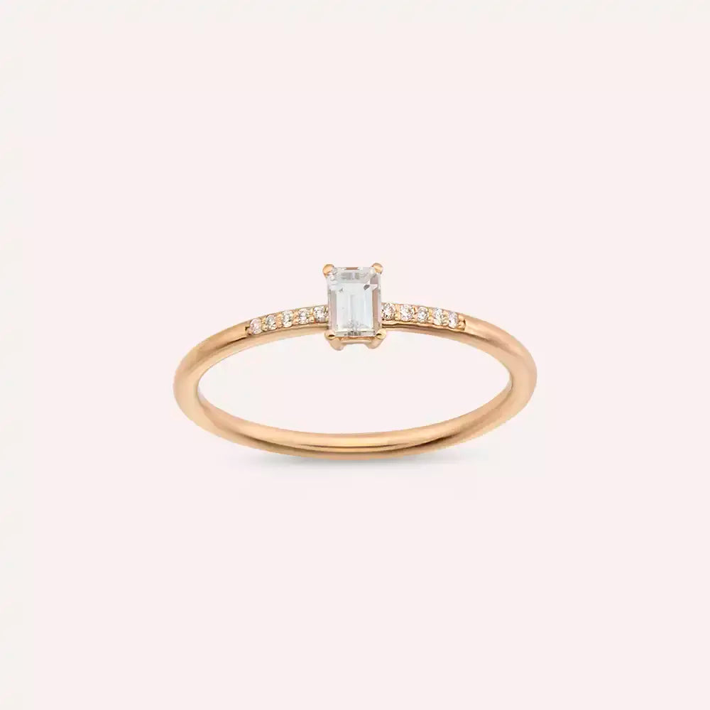 Rand 0.25 CT Baguette Diamond Rose Gold Ring