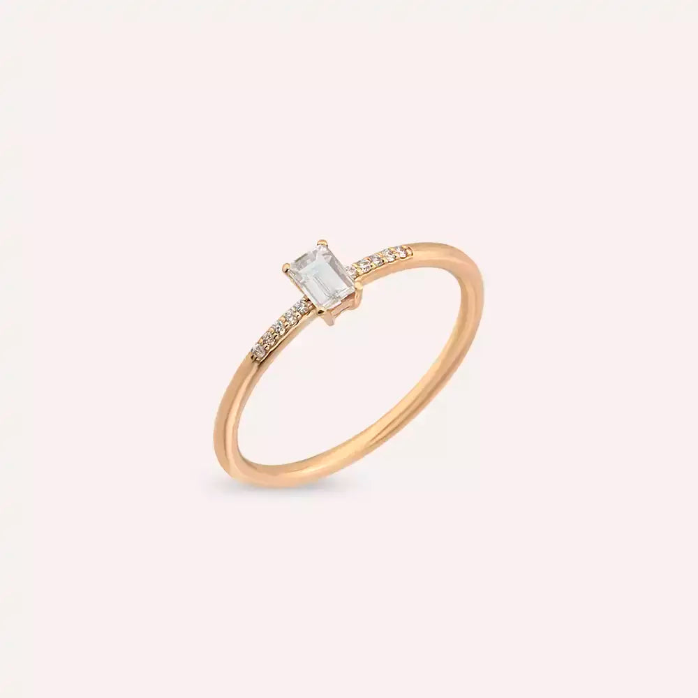 Rand 0.25 CT Baguette Diamond Rose Gold Ring