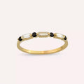 Noa 0.25 CT Black Diamond and Baguette Diamond Yellow Gold Ring